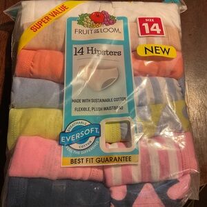 Fruit of the Loom Girls' Eversoft Hipster Underwear, 14 Pack, Size 14